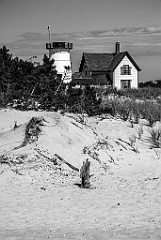 Beach Sand and Grass by Headless Stage Harbor Light -BW